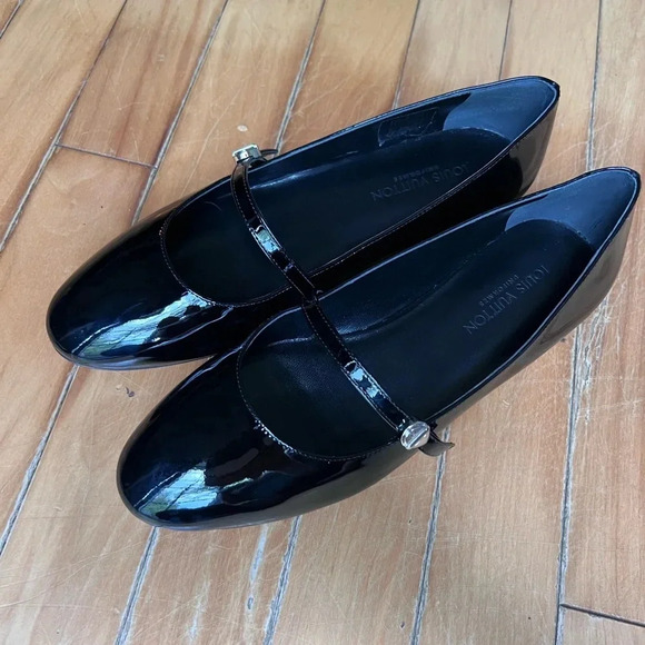 Louis Vuitton Patent Leather Mary Jane Flats – Black – Size 37 - Picture 5 of 9